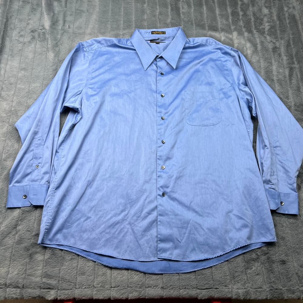 Roberto Villini Collezione Mens Blue Dress Shirt 18 34/35 Cotton Long Sleeve